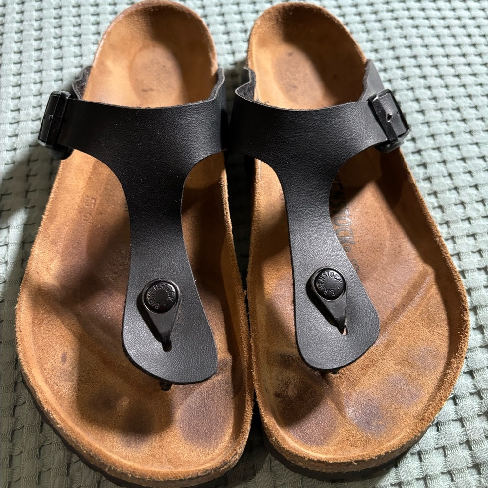 Birkenstock Gizeh Birki Flor black EUR 41, W10. Euc.